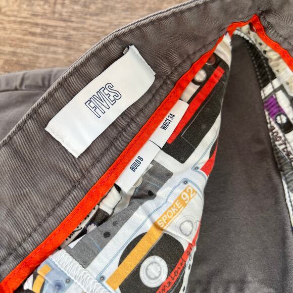 Men’s Spoke London fives pants Straight Tapered Button Fly Chino Pants - Picture 7 of 10